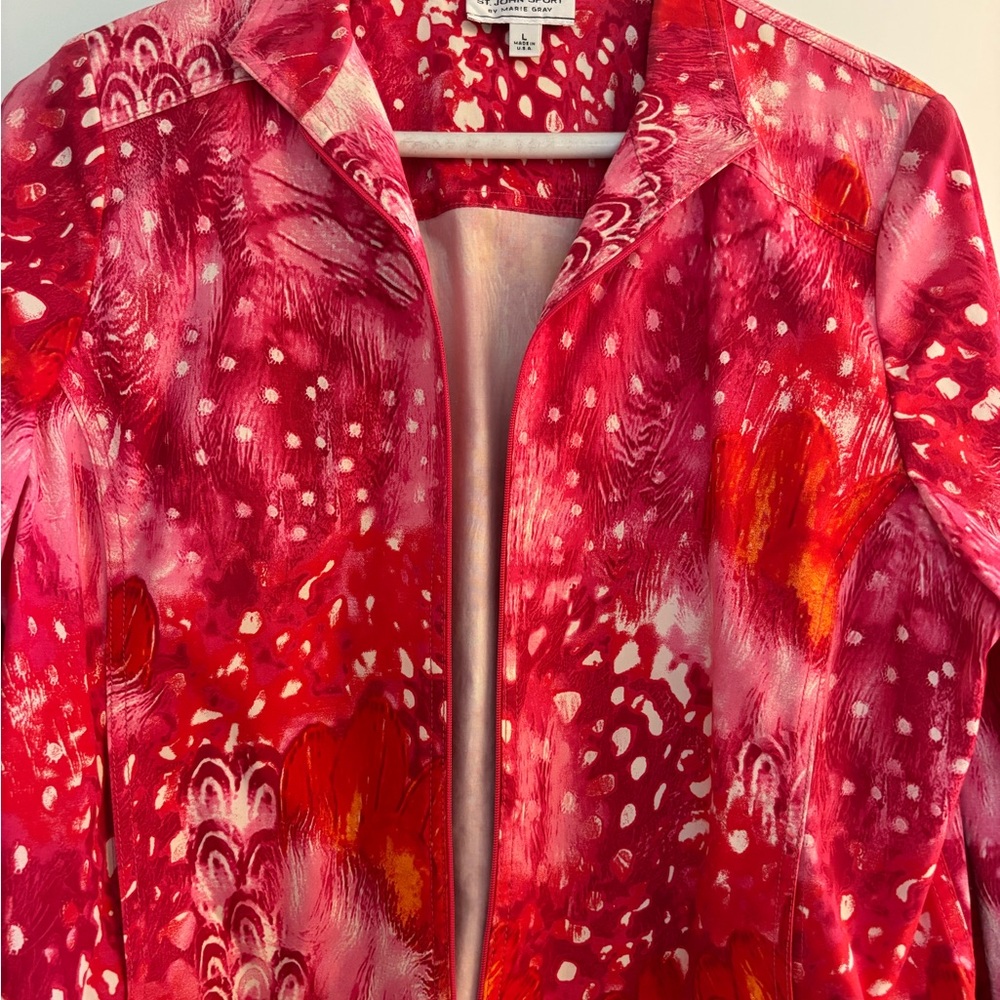St. John Sport by Marie Gray Red and Pink Blazer